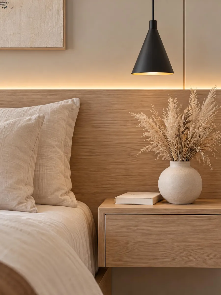 Il comodino della camera da letto, render